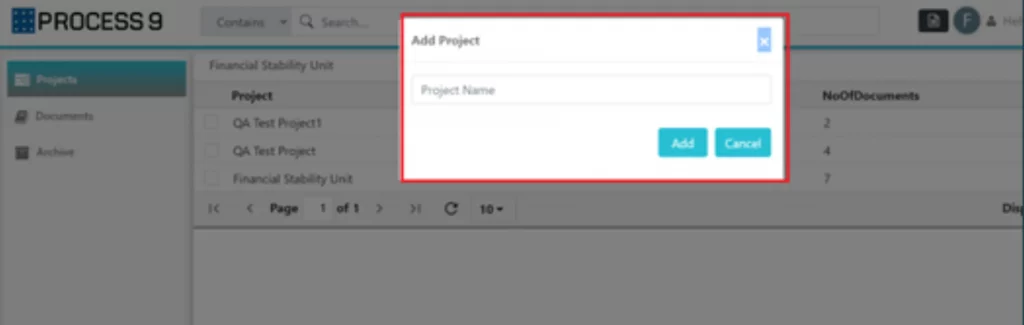 Add Project name